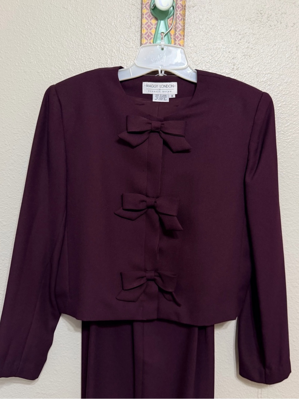 Maggy London Plum Bow-Front Pantsuit